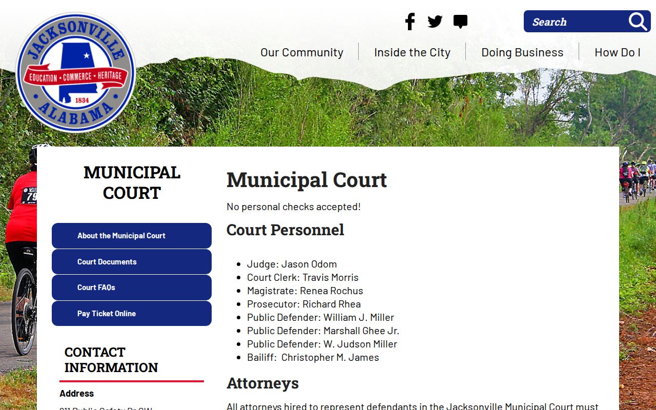 Calhoun County bench warrant and Jacksonville FTA court instructions