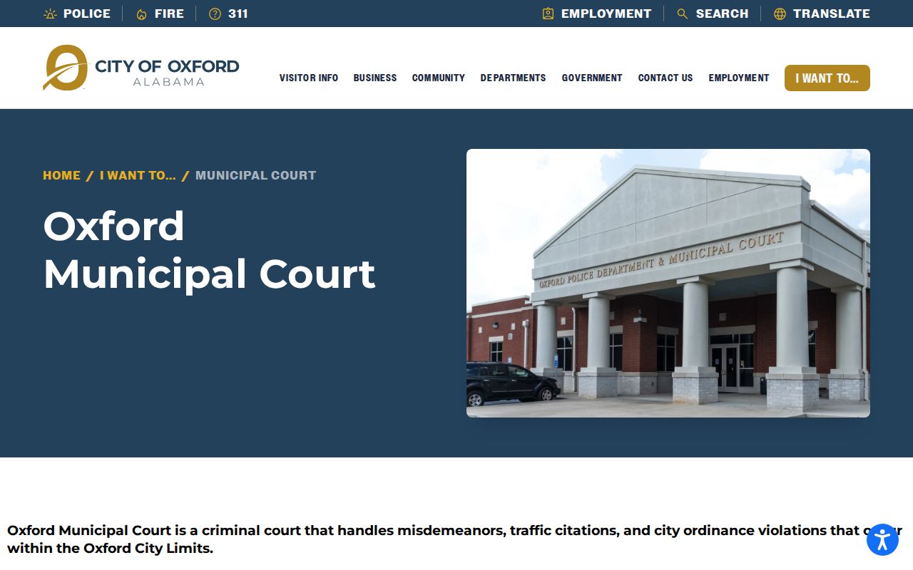 Calhoun County bench warrant hours at Oxford Municipal Court